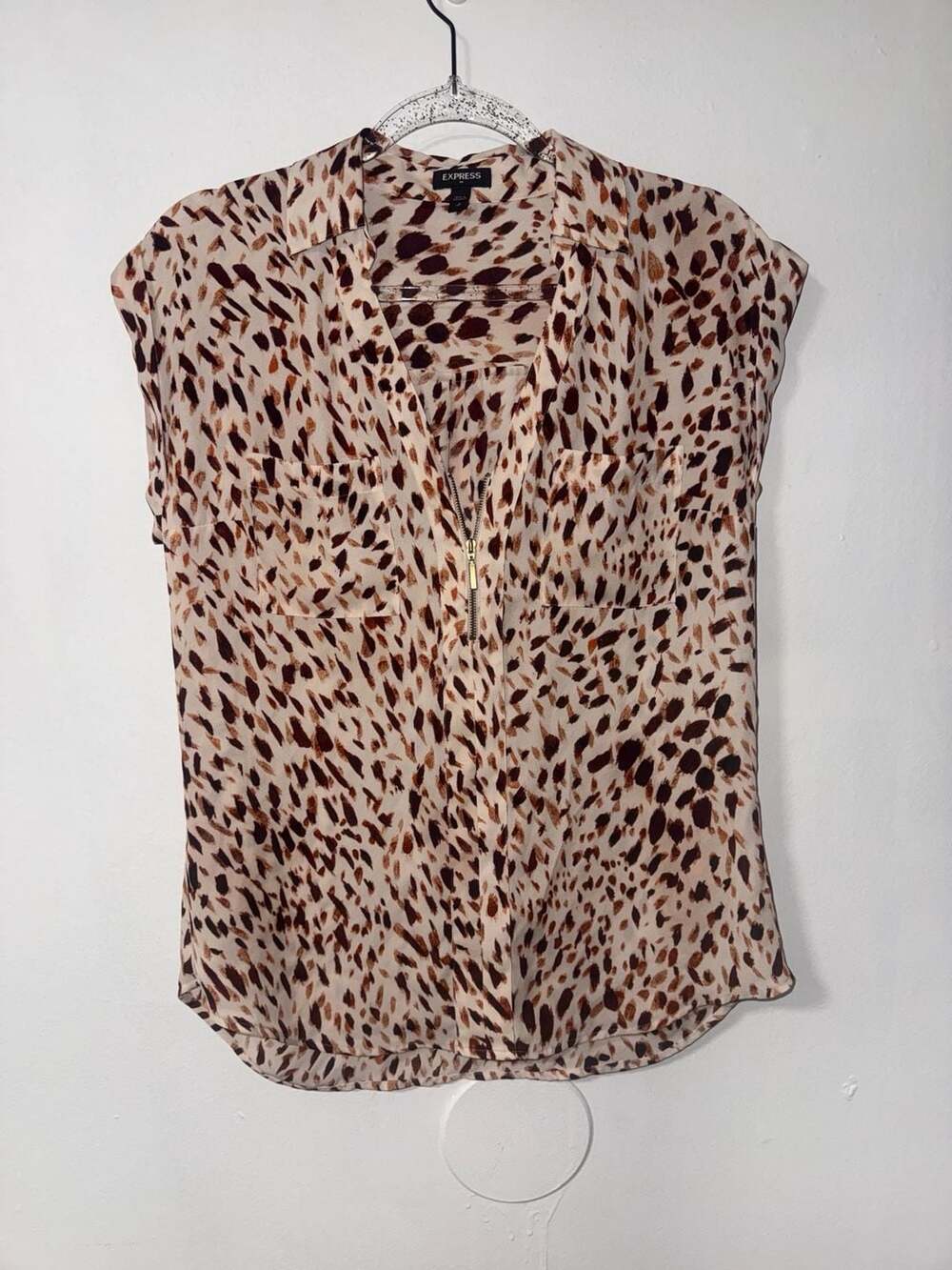 Express Blouse Size S Animal Print